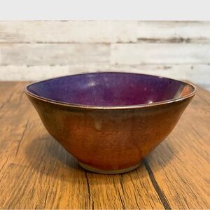 Purple and Brown Ceramic Bowl
